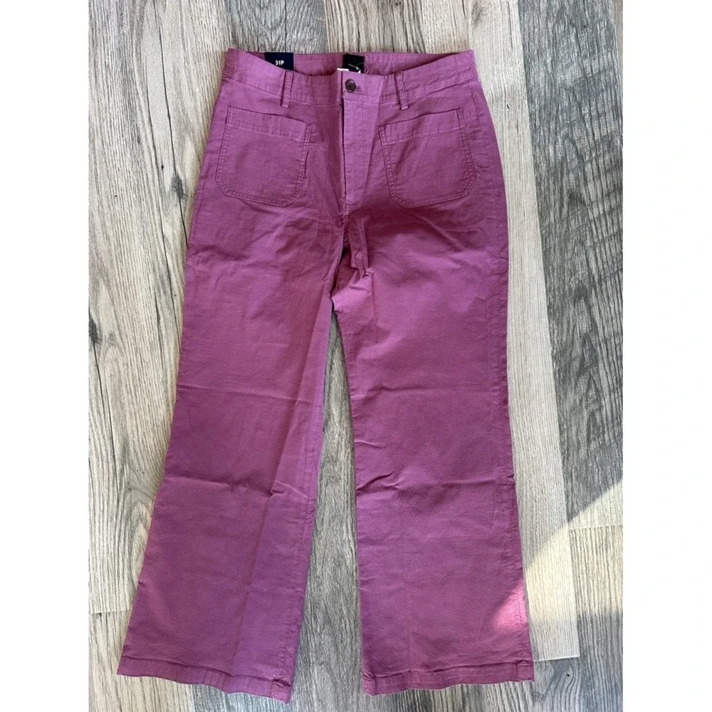 J. Crew NWT patch pocket Cotton Lizzie Pant dark pink women's size 31P petite